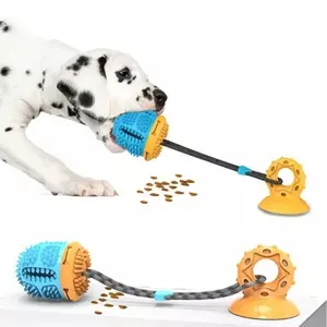 Suction Cup Dog Toy for Aggressive Chewers Pet Molar Bite Toy Dog Chew Rope Ball Pull Toy Fits for Small Large Dogs Cats