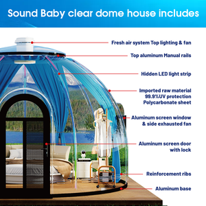 Tienda de campaña Proof Dome tipo cápsula de lujo para villas de resort, casas prefabricadas y modulares 2026-5, desmontable y reutilizable, de fácil montaje - Product Image 4