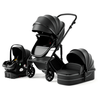Poussette bébé pliable 3-en-1 4-en-1, berceau sécurisé, siège auto ISOfix certifié EN1888, cadre en acier inoxydable pour système de voyage enfant