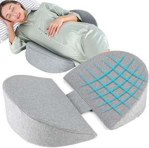 Almohada de cuña de <span class=keywords><strong>embarazo</strong></span> al por mayor, almohada de maternidad de espuma viscoelástica para soporte de piernas traseras <span class=keywords><strong>del</strong></span> vientre con cubierta extraíble de refrigeración (OEM) - Product Image 1