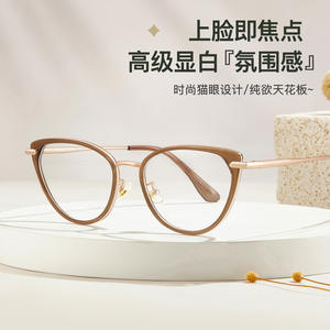 Monturas de Gafas de Ojo de Gato Danyang para Mujer, Montura Completa, Lentes de Resina, Estilo Moderno, Chapado en Oro - Product Image 4