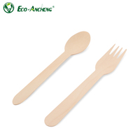 Couverts en bois biodégradables en vrac les plus vendus comprennent une fourchette à couteau en bois cuillère jetable