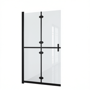 Porte de douche transparente en verre ESG, 31,5x74,8 pouces, pliable avec cadre, design minimaliste, paroi de douche - Product Image 1