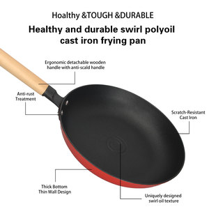 Factory Wholesale No Coating Clay Frying <strong>Pan</strong> Thickened Heat <strong>Preservation</strong> Rectangular Baking <strong>Pan</strong> Pot Cover Wood Hand Grip for - Product Image 5