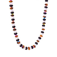 Nouveau Style bijoux fins colliers Agate yeux de tigre pierre ambre coloré mélange couleur à la main collier de perles bijoux