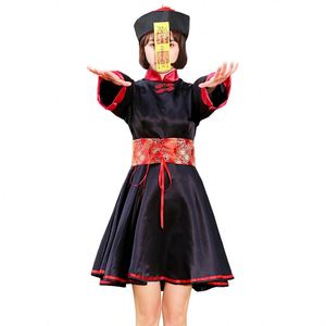 Niños niñas fantasma chino Zombies vestido cinturón sombrero conjunto niños <span class=keywords><strong>Halloween</strong></span> Cosplay disfraces juego <span class=keywords><strong>de</strong></span> rol traje para fiesta <span class=keywords><strong>de</strong></span> <span class=keywords><strong>Halloween</strong></span> - Product Image 4