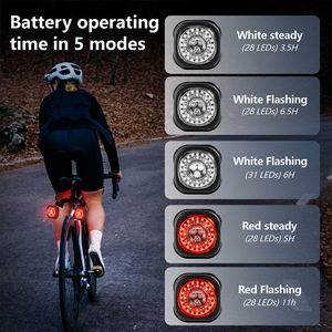 OEM Siêu Sáng Có Thể Sạc Lại Xe Đạp Phía Sau Ánh Sáng Thiết Lập Phía Trước Trở Lại Phanh Đuôi Đèn <span class=keywords><strong>LED</strong></span> Đêm Cưỡi USB Sạc Xe Đạp Ánh Sáng - Product Image 3