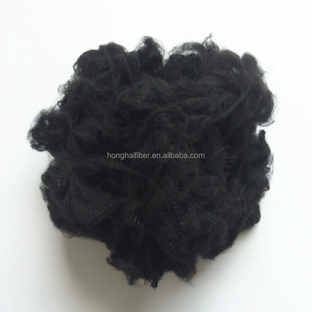 10D 64mm Black PSF PET Solid Polyester Staple Fiber