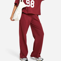 Pantalon de survêtement streetwear pour femme, taille mi-haute, coupe ample, en toile respirante, imperméable et écologique, avec logo brodé - Nouvelle Arrivée