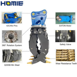 Escavatore idraulico allegato rapple rotante per rottami metallici pietra di legno fieno con CE - Product Image 4