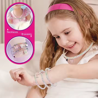 Kits de fabrication de bijoux faits à la main pour enfants-Station d'art et d'artisanat avec bracelet en perles de cristal et kit de fabrication de colliers