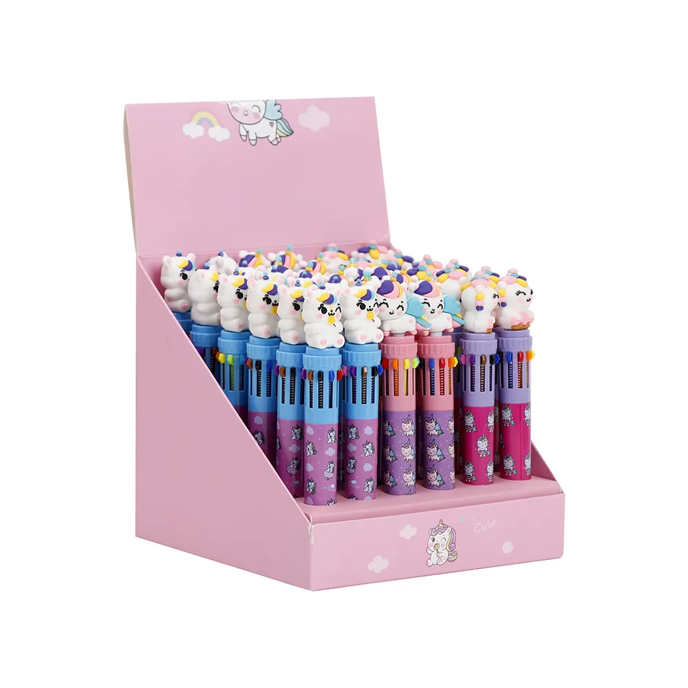 Personnaliser stylos à bille licorne et arc-en-ciel 10 couleurs stylos à bille stylo créatif pour enfants