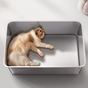 Nouvelle <span class=keywords><strong>litière</strong></span> pour chat en acier inoxydable carré, en métal et plastique, avec drainage, sans ramassage, grande taille - Product Image 3