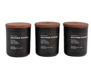 شمعة نورديك عطرية صديقة للبيئة مخصصة من زجاج بلوري أبيض وبني فاخرة بغطاء خشبي - Product Image 4