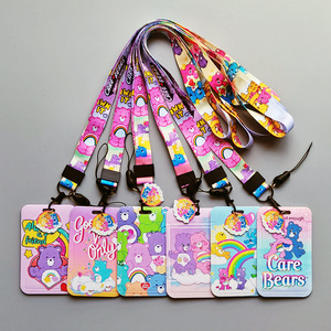 Cute Rainbow Bear Cartoon Lanyard & Card Holder - Anti-Lost Protective Case for Student Bus/Subway/Meal/Campus Card