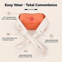 Masseur sans fil pour le cou et les épaules avec chaleur, pétrissage Shiatsu, rechargeable Type-C, massage des tissus profonds portable pour le bureau