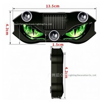 Lumière de décoration de fenêtre triangulaire sans fil à LED solaire pour voiture, effet œil de démon, sans câblage