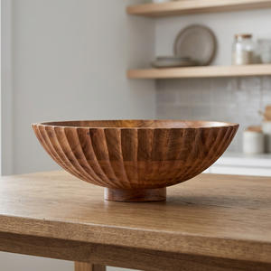 Handmade Polished <b>Bamboo</b> <b>Bowl</b> Minimalist Design Carved Edge Natural Wood Finish BPA Free Eco-Friendly Luxury Food Serving - Product Image 3