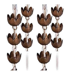 Handmade Copper Rain Chain Garden Decorative Tulip Flower Cup <b>Indoor</b> and Outdoor Metal Hanging Rain Chain - Product Image 1