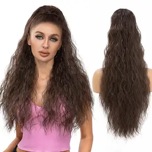 Qsy thẳng dây rút ponytails cho phụ nữ da đen xoăn ponytail tổng hợp tóc ponytail phần mở rộng