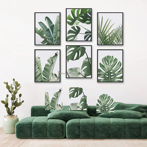 Vente chaude d'usine : Ensemble d'affiches murales d'art botanique tropical avec feuilles vertes, impressions artistiques, images de plantes, peinture sur toile pour décoration murale - Product Image 2
