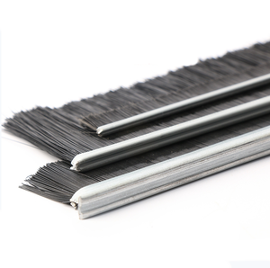 F-Vorm Aluminium Base Zwart Nylon Haren Borstel <span class=keywords><strong>Strip</strong></span> Voor Deur Window - Product Image 2