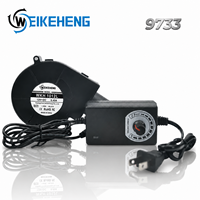 Mini ventilateur souffleur d'air avec régulateur de vitesse 12V 24V 9733 WKH1012L, ventilateur de refroidissement pour barbecue, poêle à bois, ventilation