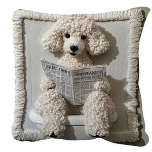 Fodera per cuscino decorativa quadrata in peluche morbido e delicato sulla pelle, con stampa animali e giornale, per divano e casa - Articolo caldo e di tendenza - Product Image 5
