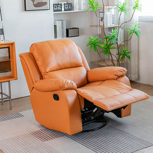 Sofá reclinable extensible giratorio moderno, disco con ruedas inferior, marco de Metal, función de masaje, silla de Cine de cuero genuino - Product Image 4