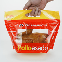 Sac en plastique d'emballage transparent de poulet rôti et de pommes de terre avec logo imprimé en couleur personnalisé