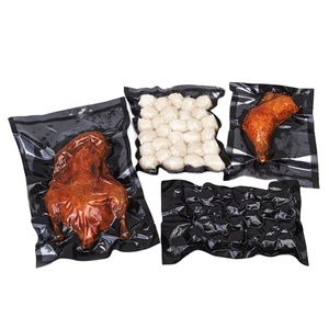 Bolsa de vacío sellada en relieve laminada de grado alimenticio PA PE Plástico Nylon Compresión Salchicha Almacenamiento de carne Embalaje Sellado térmico negro - Product Image 1
