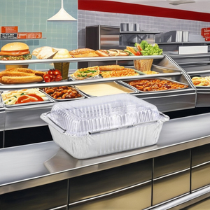 Contenants en <span class=keywords><strong>aluminium</strong></span> jetables rectangulaires recyclables de 1 litre, revêtement argenté, découpés, 220x158x50mm, pour usage alimentaire, splendides - Product Image 3