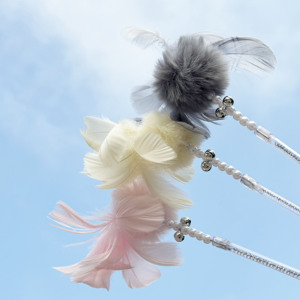 Fabbrica diretta PVC Cat Stick con campana palla di pelo piuma Teaser auto-intrattenimento noia sollievo giocattolo per gatti - Product Image 5