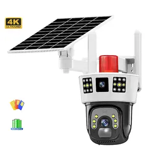 V380pro 4 k 4 g Solar-Cctv-Kamera für Outdoor mit Doppellinse und 3 Bildschirmen WLAN kabellose Sicherheit 4 g Sim-Karte Solarpanel Ptz-Kamera