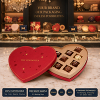 Carton de luxe personnalisé boîte cadeau de chocolat pour la Saint-Valentin boîtes d'emballage de chocolat vides avec plateau intérieur boîte de chocolat en forme de coeur