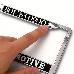 Cadre de <span class=keywords><strong>plaque</strong></span> <span class=keywords><strong>d</strong></span>'<span class=keywords><strong>immatriculation</strong></span> en alliage de zinc, couleur personnalisée, logo, pour marquage de flotte de voitures de service, compatible multi-véhicules, économique, pour restauration automobile - Product Image 6