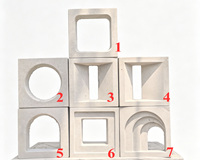 Blocs de béton blancs à trous ronds, blocs de béton préfabriqués à ouvertures circulaires pour les murs de clôture de villas et les murs d'intimité des patios