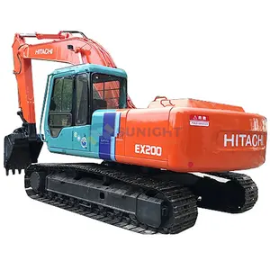 Excavadora de orugas Hitachi usada semiautomática hecha en Japón, EX200 de color original