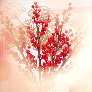 Fruits de la fortune artificiels, baies rouges, 30cm-100cm, en mousse plastique, faits à la main, décoration intérieure, accessoires de mariage - Product Image 3