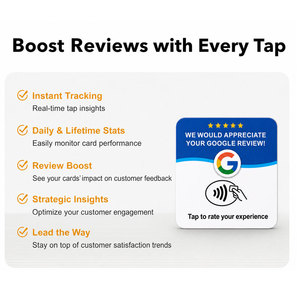 Échantillon Gratuit : Cartes de Révision Google Personnalisées en Acrylique Premium avec NFC et Code QR à Scanner – Plaque de Révision Google pour Entreprise - Product Image 3