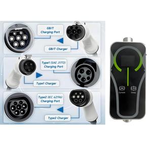 เครื่องชาร์จรถยนต์ไฟฟ้าแบบพกพา IP66 กันน้ำ 32A 7kW พร้อมอะแดปเตอร์ Type1/Type2 กล่องอัจฉริยะ ควบคุมผ่านแอพ WiFi ปรับแต่งได้ รองรับแรงดันไฟฟ้า 200-220V - Product Image 5
