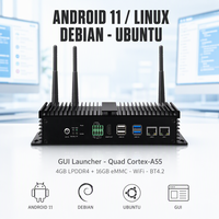안드로이드 11 리눅스 데비안 우분투 GUI 런처 쿼드 코어 Cortex A55 LPDDR4 16GB EMMC WiFi BT4.2 RK3568 산업용 미니 PC