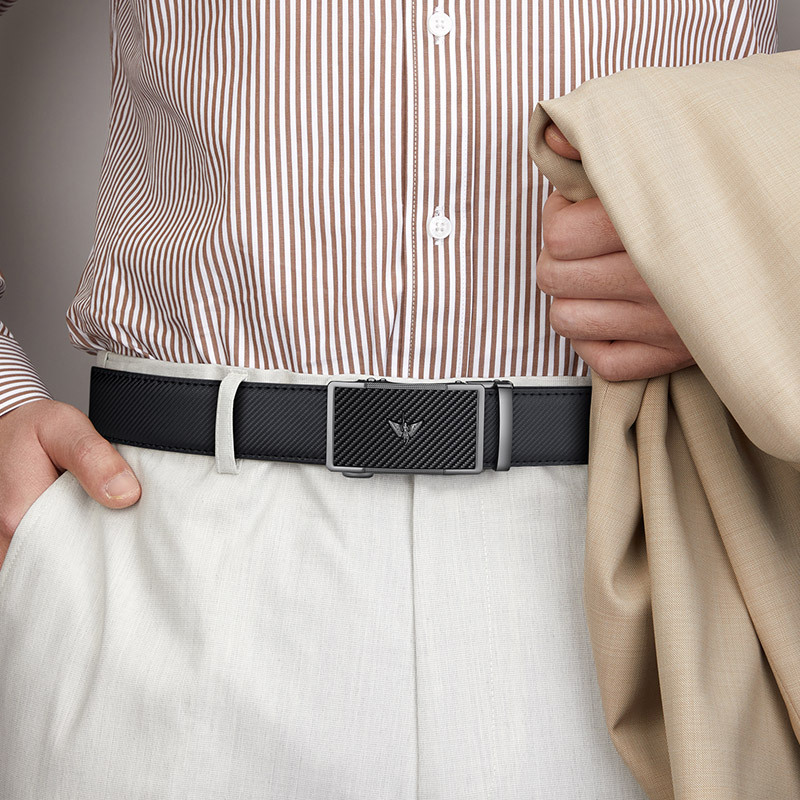 Men's Genuine Cowhide Leather Belt with Premium Alloy Buckle, Classic Business & Casual Dress Belt for Jeans and Formal Pants - View 6