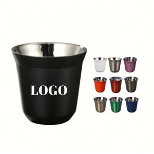 Cadeaux promotionnels - Tasses à café miniatures en acier inoxydable de 80 ml et 160 ml - Tasses isothermes à double paroi pour l'expresso et la bière - Product Image 2