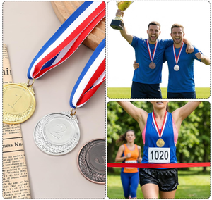 Medaglie Personalizzate in Oro, Argento <span class=keywords><strong>e</strong></span> Bronzo, Trofei in Metallo con Nastri per Collo per Premi Scolastici, Sportivi <span class=keywords><strong>e</strong></span> per <span class=keywords><strong>Vincitori</strong></span> di Gare - Product Image 6