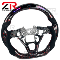 Volant de direction personnalisé en cuir véritable et fibre de carbone forgée avec affichage LED du régime moteur pour Honda Accord 10ème génération Sport