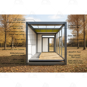 Rumah Modular Ante struktur baja galvanis kontemporer 20 kaki 40 kaki rumah wadah bahan Panel Sandwich Hotel Villa baja - Product Image 6