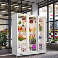 Réfrigérateur commercial pour fleuriste de 1280L, refroidissement par air, porte vitrée pleine vue, contrôle numérique de la température, utilisation hôtelière