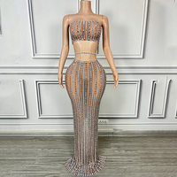 Novance Y4158 Fabricant de vêtements pour femmes Robes de soirée élégantes sexy de luxe sans manches avec strass Robe de fête grande taille