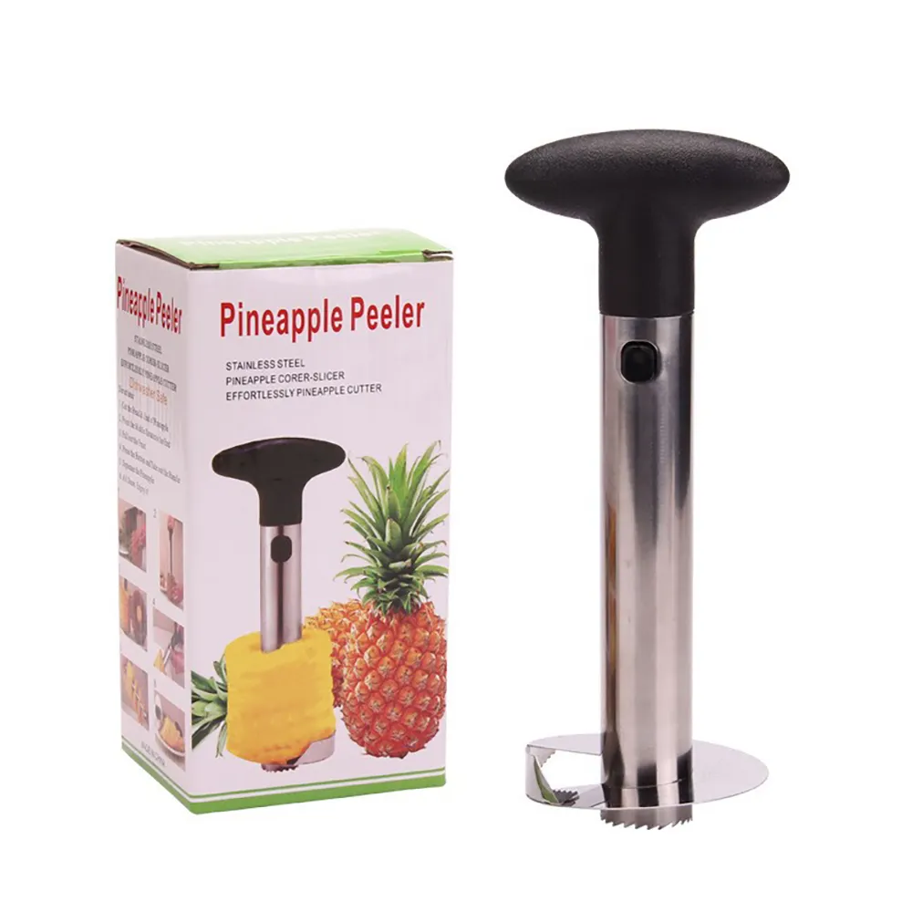 Cortador y descorazonador de piña de gran oferta con acero inoxidable reforzado triple para una fácil extracción del núcleo